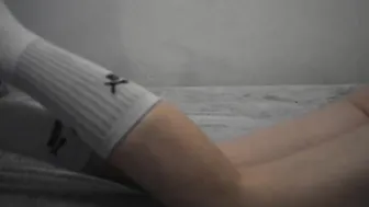 Scarletts Secret Seduction Blonde Bombshell Teases in Silk Socks