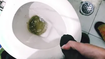 Wifey Holding Mans Dick while he is Pee