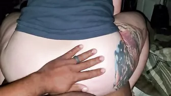 Thick PAWG cougar Sneaks Her Ebony Bull Over And Riding Him Until He Accidentally Jizzes Into Her