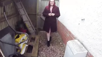 Chubby Ginger inside the chilly Yard into coat nude underneath