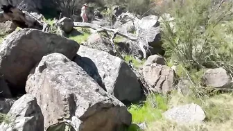 Exhibitionist Lovers Naked Hiking Hand Job and Cumshot