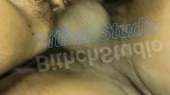 Rides big black dick DoGging big black dick Jizzed PINK Tight Cunt