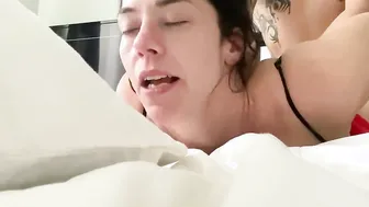 Real amateur MILF with huge melons getting her booty ruined while talking filthy about a double penetration FATASY