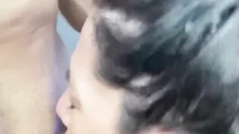 Dark Haired Mom GIVING CRAZY HOT SLOPPY DEEP THROAT SLOBERING ON DICK BLOW JOB CHOCKING ON A ROUGH DICK