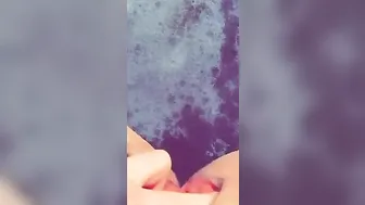 Cutie cunt inside red underwear needed to pissing
