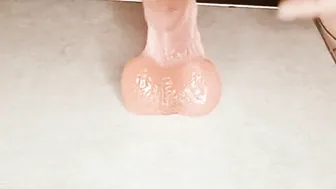 sluts inside mesh jumpsuit with pink sex toy