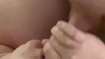 Close up ORAL SEX licking tonguing hand job sex tape of Beautiful morning screw