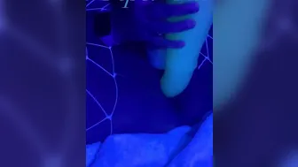 Piper ride glow into the dark horse vibrator and ejaculates loudly multiple times