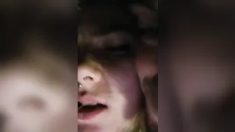 Upclose point of view facial submissive step-daughter groaning and begging hard fucked twat