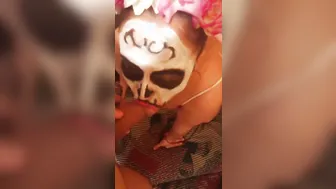 Me follo una catrina en haloween