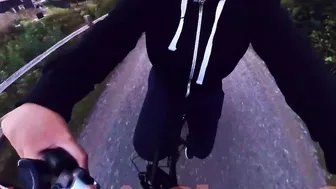Bike Riding into Outside with Dildo on my Clitoris