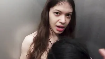 We have fun inside the fitting room... lesbo sex jugs