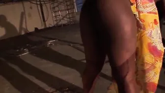 Glam big boobed african Goddess blows and ride
