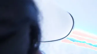 I stroke a gigantic dick and got cum on my melons