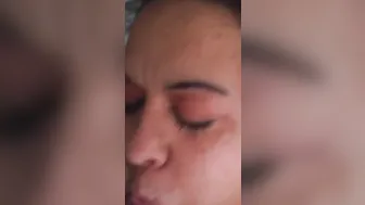 Pov: Close-up quick sloppy fellatio cummed