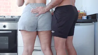GIGANTIC BOOTY STEPMOM FUCKS HER STEPSON INTO THE KITCHEN