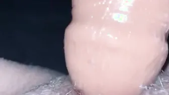 Vagina creams on huge vibrator