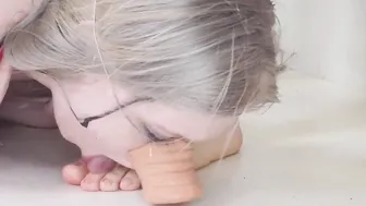 Degraded and dildoed barely legal takes vibrator up butt