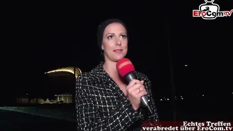 Real outdoors flashing street casting with unknown people