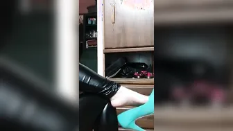 Ferralyn dangles her heels