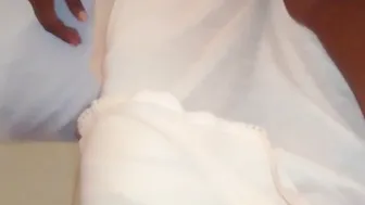 A fiance inside a night dress is having sex with her casual hubby.