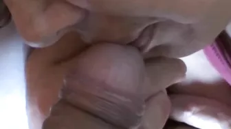 Stepson passes his penis through stepmoms mouth while he rests wakes up and blows him
