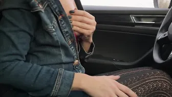 Masturbation inside the Vehicle parking lot outdoors a man stranger helped me cum two Beauty orgasm