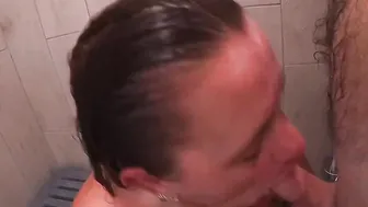 Hottie Joy taking a facial inside the Shower