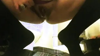 Peeing school uniform and socks