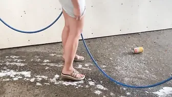 HotwifeStacey back at the vehicle wash exposed