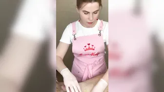 SugarNadya is waxing her clients cock would you like to be waxed?