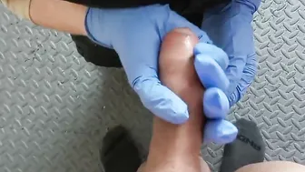Gets rough into a older nurses hands with a quick