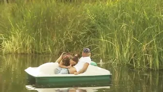 My adorable bimbos plowed from behind on the boat