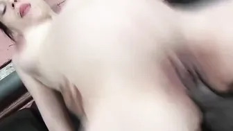 Pregnant cunt is rides his gigantic ebony penis