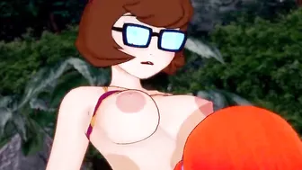 Nerdy Velma Dinkley and Red Headed Daphne Blake - Scooby Doo Lesbo Hentai