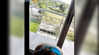 yummy morning screwed inside the hotel window wishing they saw me as I enjoyed