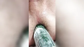 GODDESS EX-WIFE SMASHES HUSBANDS ARSE WITH MASSIVE CUCUMBER