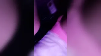 Trying to cum while driving stop sign inside neighborhood