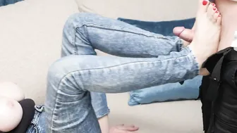 ripped jeans and screwed a bitch into heavy boots. rough devils pedicure and oral sex