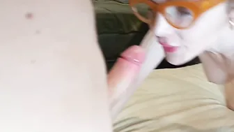 Shot a quick pov video whilst the mistress was gagging on my rough penis