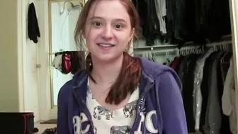 Adorable 18 year old tries out a real meat pole