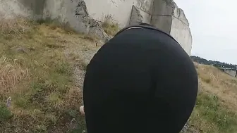 Monstrous Booty Milf Outdoor Wedgie Walk