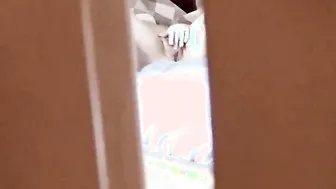 Spying behind a door a 18 year old step-daughter masturbating into bedroom and coming very insane