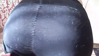 Lesbo with a strap-on fucks her Cutie gf with a juicy PAWG Private bondage with bushy vagina and bushy booty
