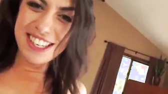Dark Haired Hispanic step daughter Taylor May Into  Step-Dad Teaches 18 Year Old How To Grope Herself 