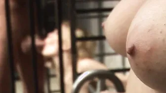 Skinny blonde chick into nylon tights plowed inside her booty