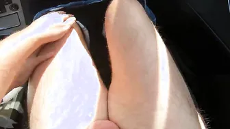 Outdoors Hand Job - Almost Caught By The Cops (during creampie)