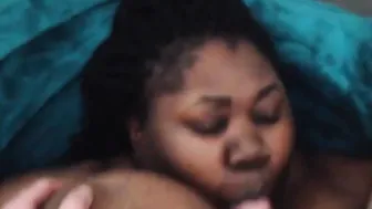 African bbw getting a gigantic facial from me