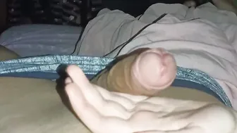 Blowing and jerking off at night