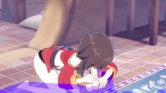 KonoSuba Anime - Megumin Rough Sex [Handjob Bj and fucked] - Japanese eastern Manga hentai game porn
